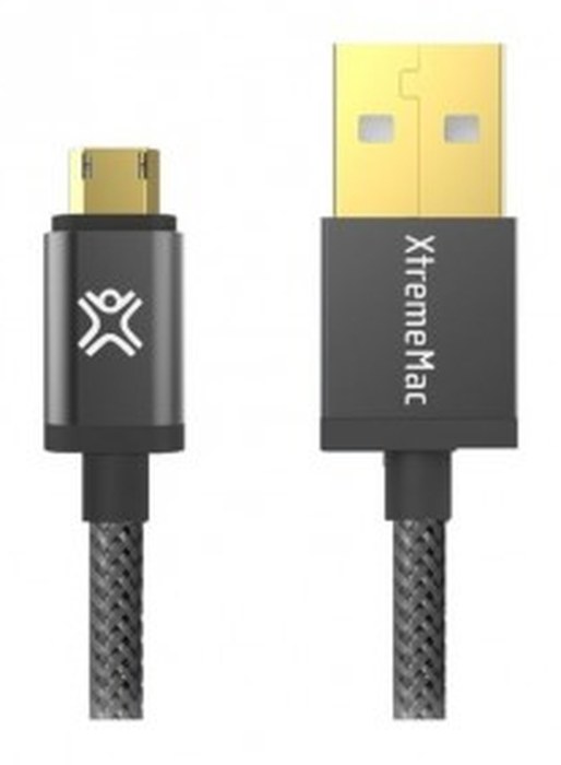 Câble Éclairé XtremeMac Micro-USB à USB Pemium - 1,2M - Noir (XCL-RMU-13)