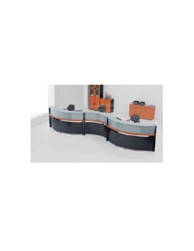 90° Comptoir Convex (S) 1315W x 1100D x 750H Merisier / Noir