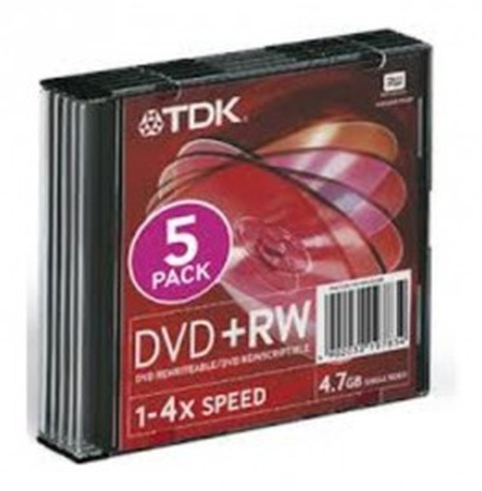 TDK T19783 DVD+RW RE-RECORDABLE / DVD REINSCRIPTIBLE 1-4X 4.7GB 5p sjc