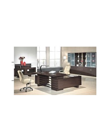 Set \"GALAXY\" bureau+retour+caisson 1800Wx900/1800Dx750H Wengé
