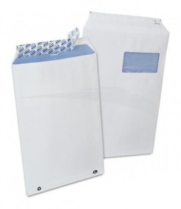 250 POCHETTES BLANCHES GPV - 90g - AVEC FENÊTRE - 229 x 324 mm