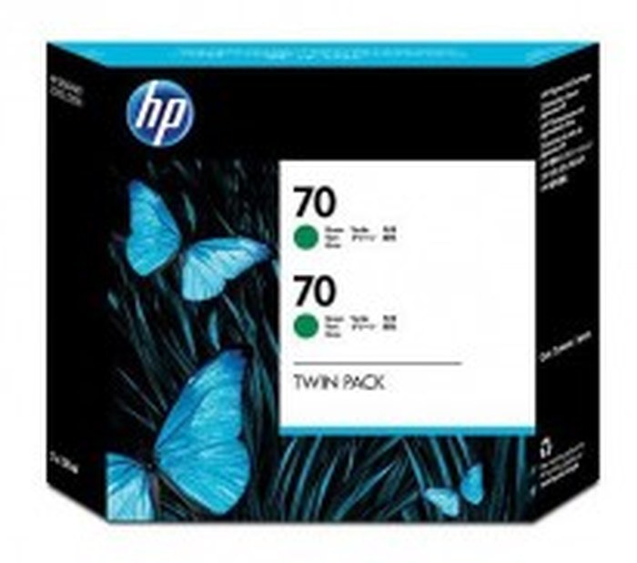HP 70 2-pack 130-ml Green Ink Cartridges (CB348A)