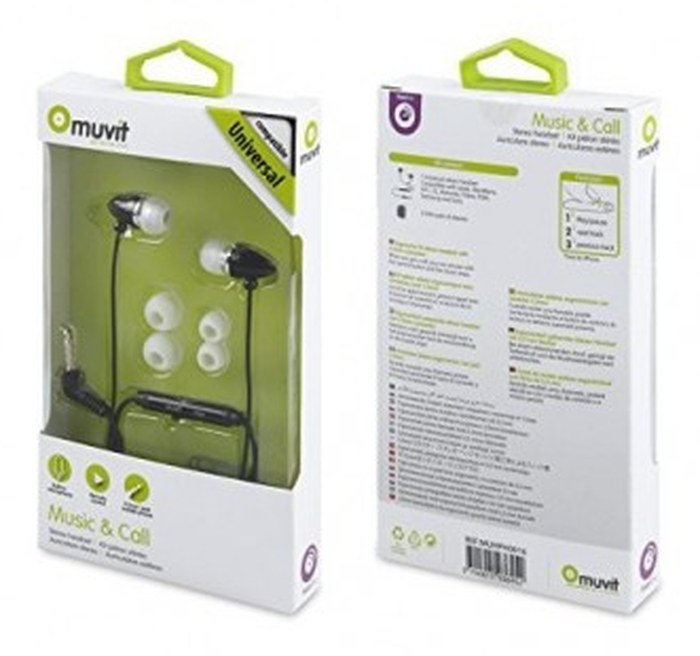 KIT OREILLETTES STEREO BLANCS 3,5MM UNIVERSEL AV