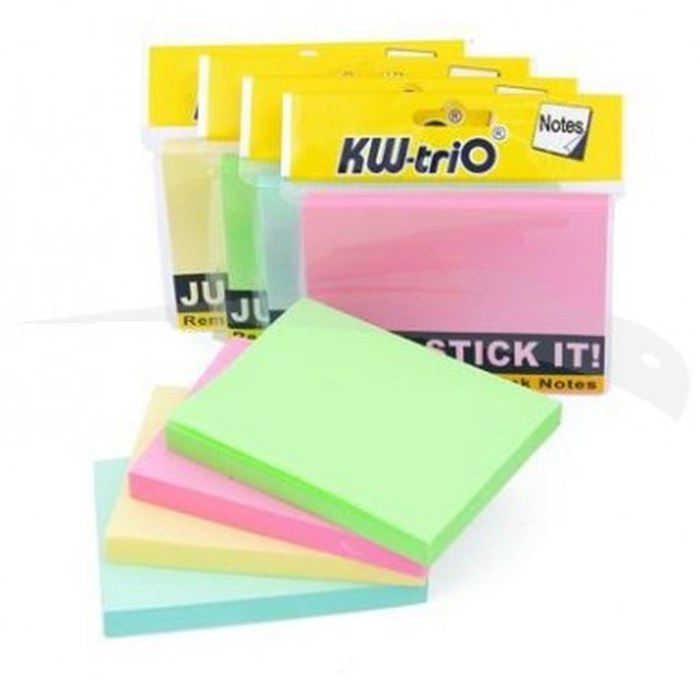 POST IT - KW-TRIO - 125 x 76 mm - JAUNE FLUO - Lot de 12 post-it