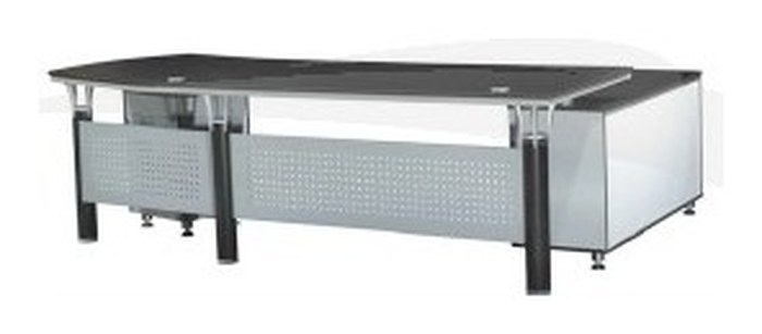 Set \"EXECUTIVE1\" bureau + retour + caisson 2400*850*760 Wengé