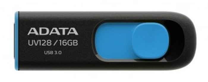 ADATA_AUV128-16-RBE AUV128 High-Speed 16GB USB 3.0 Capless USB Black/Blue