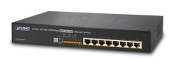 PLANET GSD-808HP Switch 8 ports 10/100 / 1000bps 802.3at commutateur PoE de bureau