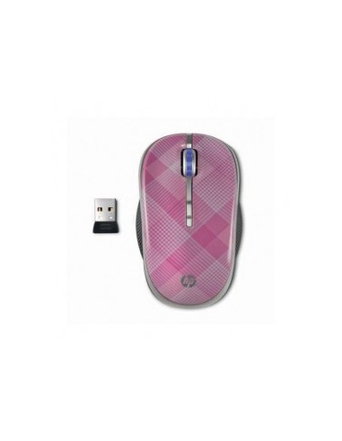 Souris optique mobile sans fil HP 2,4 GHz (raspberry plaid) (LG143AA)