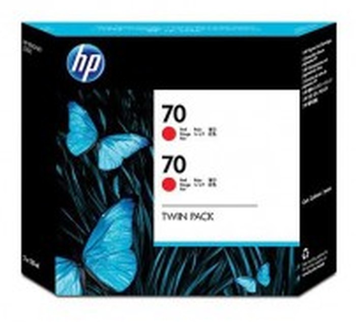 HP 70 2-pack 130-ml Red Ink Cartridges (CB347A)