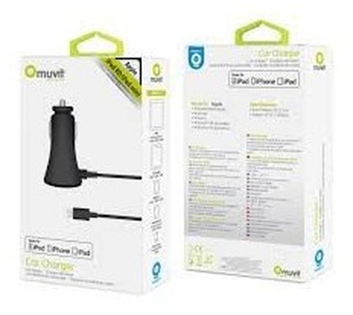 Chargeur Voiture Lightning MFI 2100mA Apple iPad Air/iPad Mini Retina/iPad Mini/iPad Retina Muvit