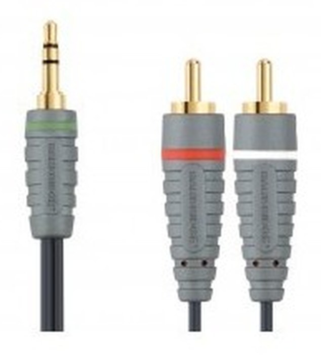 BE BLUE PORTABLE AUDIO CABLE 3.5MM M - 2X RCA M 5M