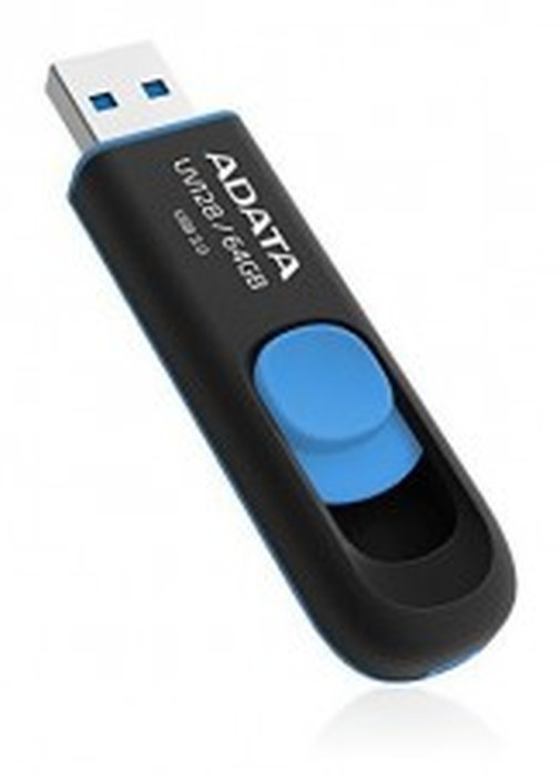 ADATA_AUV128-64-RBE AUV128 High Speed 64GB USB 3.0 CAPLESS USB BLACK/BLUE