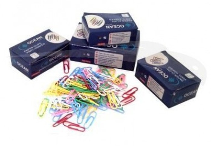 100 TROMBONES COULEURS RONDS - OCEAN - 25 mm - lot de 10 boîtes