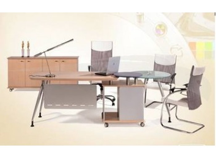 BUREAU CADRE EN BOIS + TABLE DE RÉUNION