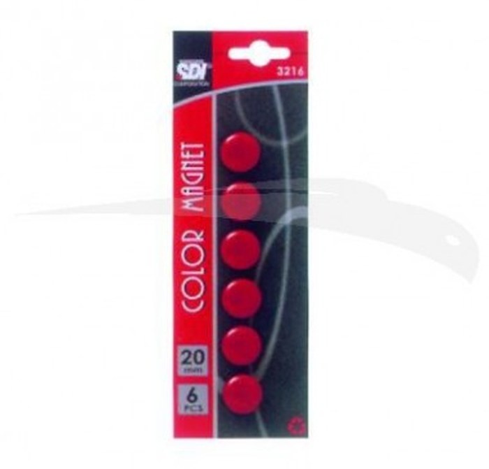 8 AIMANTS CKS - DE 20 mm de couleur rouge.