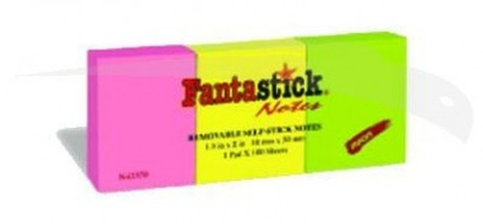 POST IT - FANTASTICK - FLUORESCENTS - 38.1 x 50.8 mm - Lot de 5 Blocs