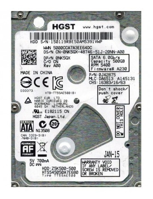 Disque dur interne 500Go SATA 2,5 \" pour PC portable